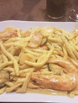 Nudeln Mit Garnelen Lachs Krabben In Safransosse